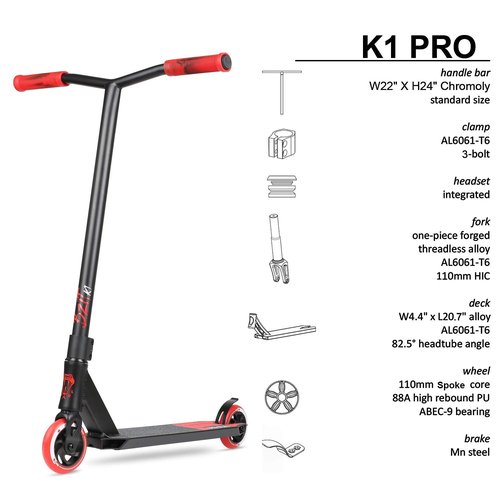 VOKUL K1 Pro Stunt Scooter - Intermediate & Beginner Freestyle Scooter for Kids 8+ & Adults