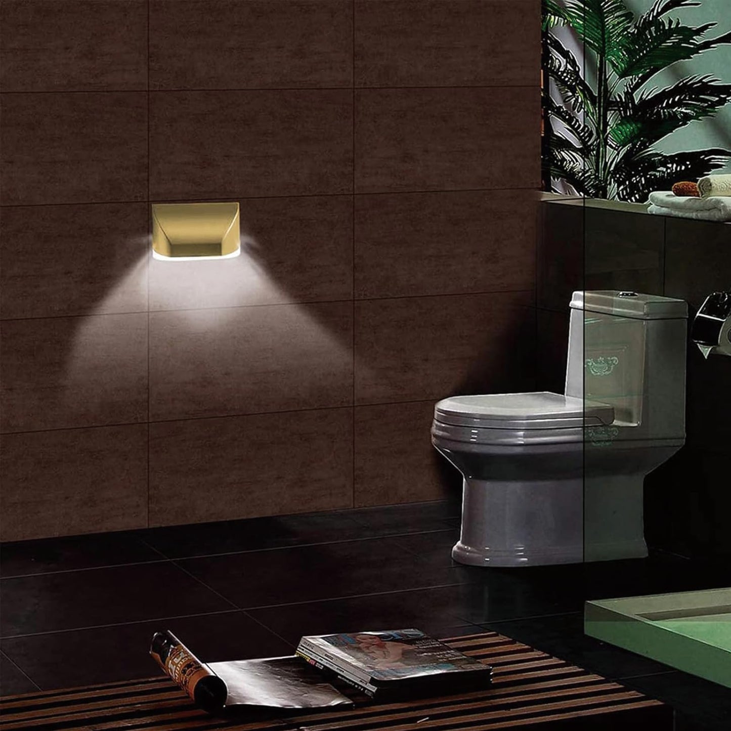 Home Keyhole Light by Battery Operated Auto Sensor Motion Detector Light with 4 LED lamp for Key Hole/Door Lock Kitchen Hallway Stairway (Gold)