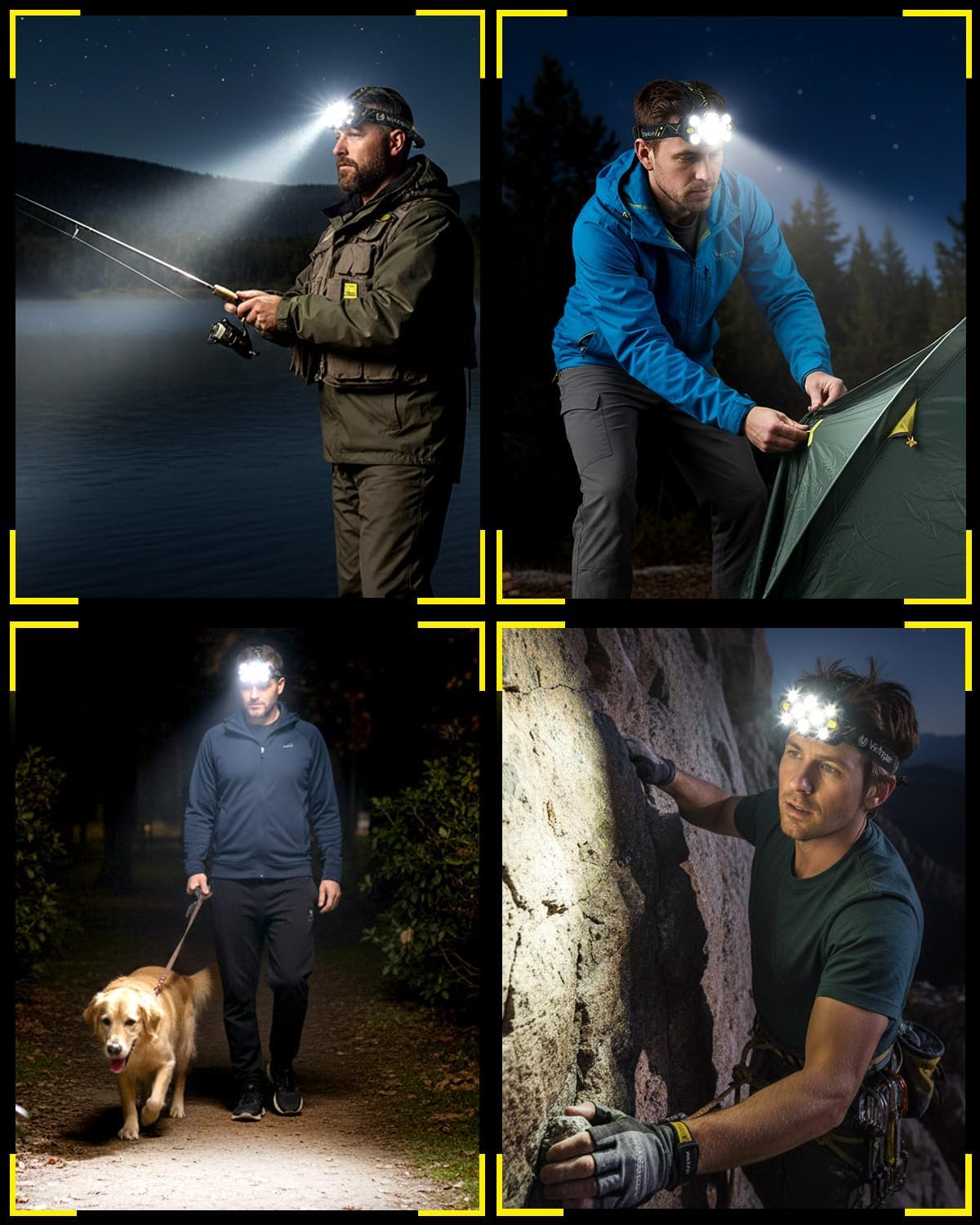 Victoper Rechargeable Headlamp - High Lumen 10 LEDs with 8+2 Modes | Waterproof for Outdoor Activities