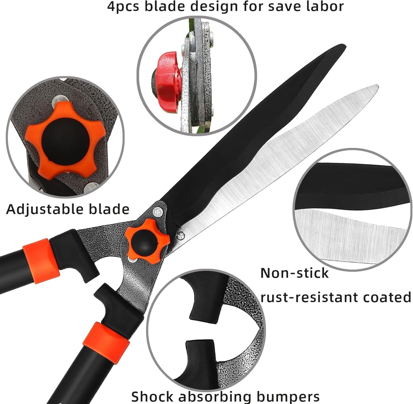 Heavy Duty 3-Piece Lopper & Pruner Set - Professional Hedge Shears for Garden & Yard Care
