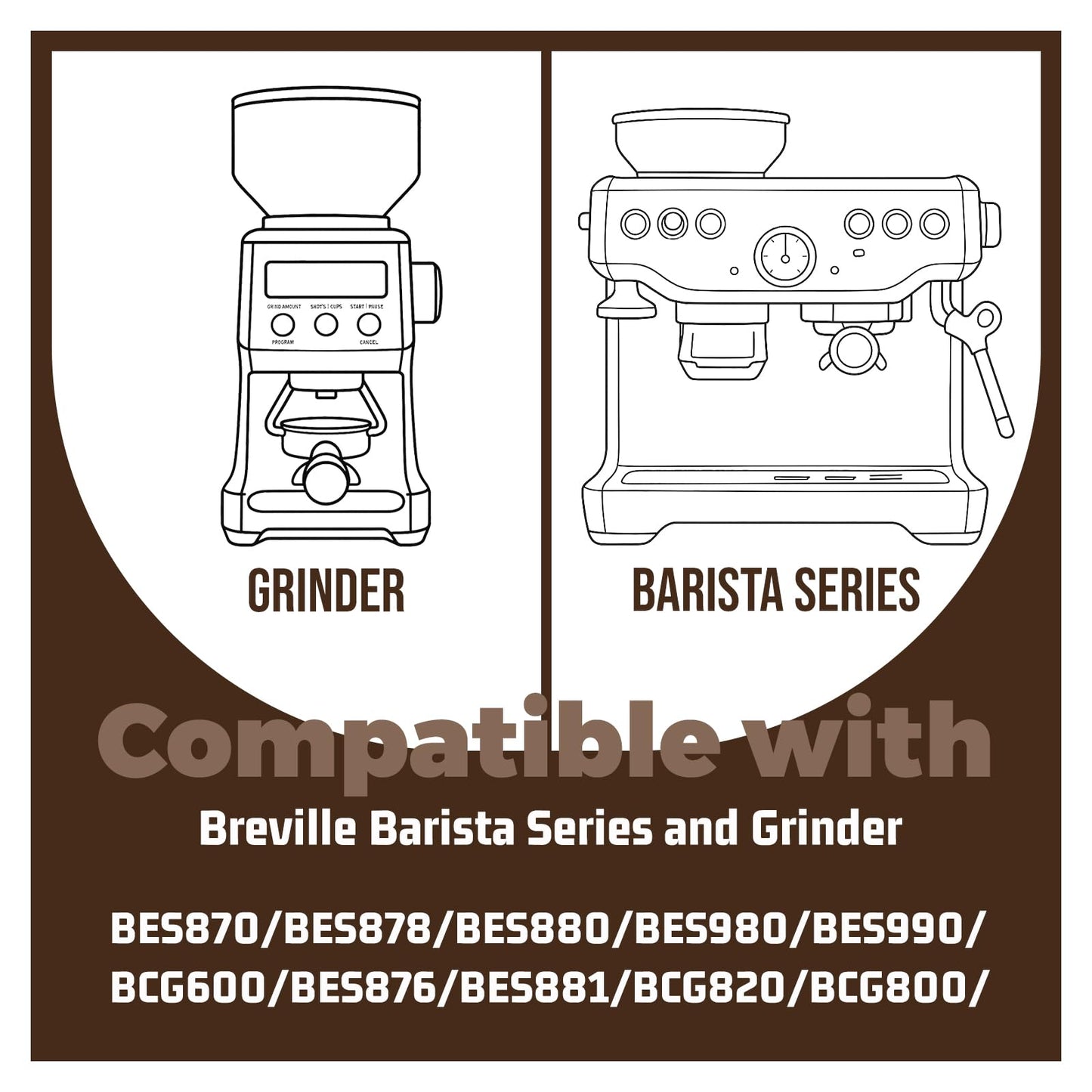 Wool Felt Washer Replacement for Breville Barista Espresso Machine Grinders – Compatible with BES870XL/BES878BTR/BES876BSS/BES840XL/ABES880/BES881/BES810/BES990/BES980 Accessories (6-Pack)