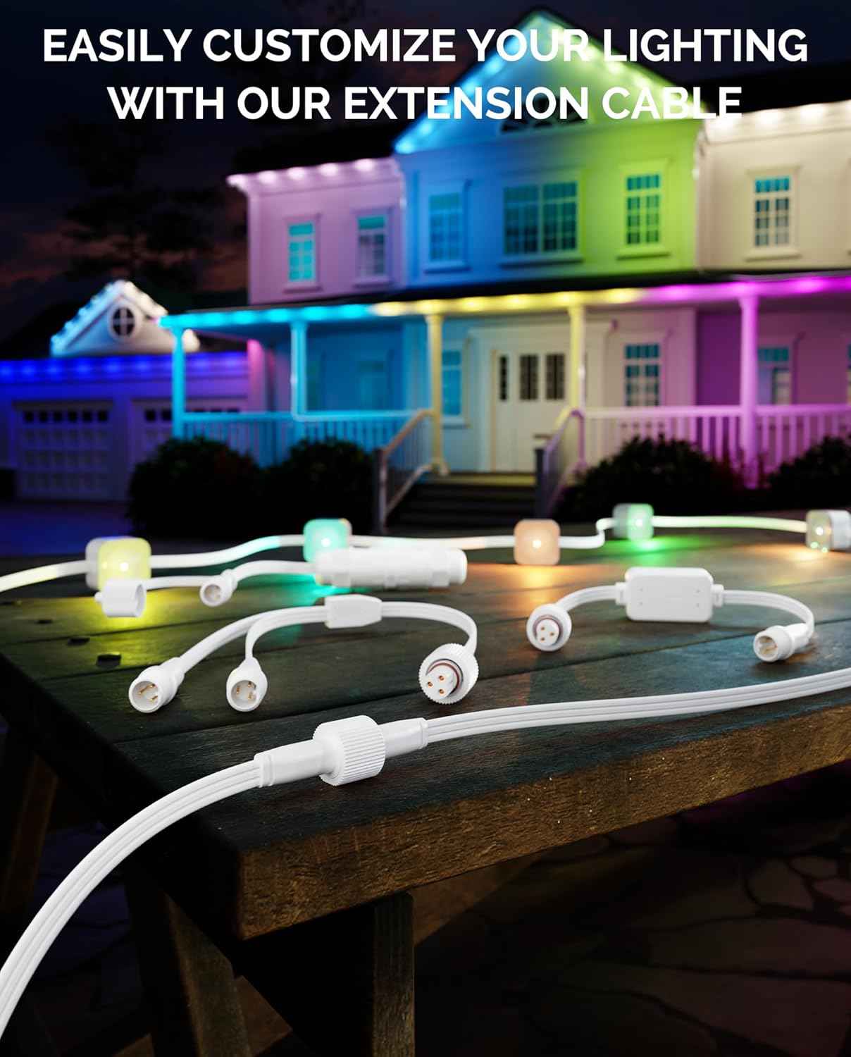 10FT 3-Pin Extension Cable (3-Pack) for Govee Outdoor Lights - Compatible with H705, H706, H703, H805