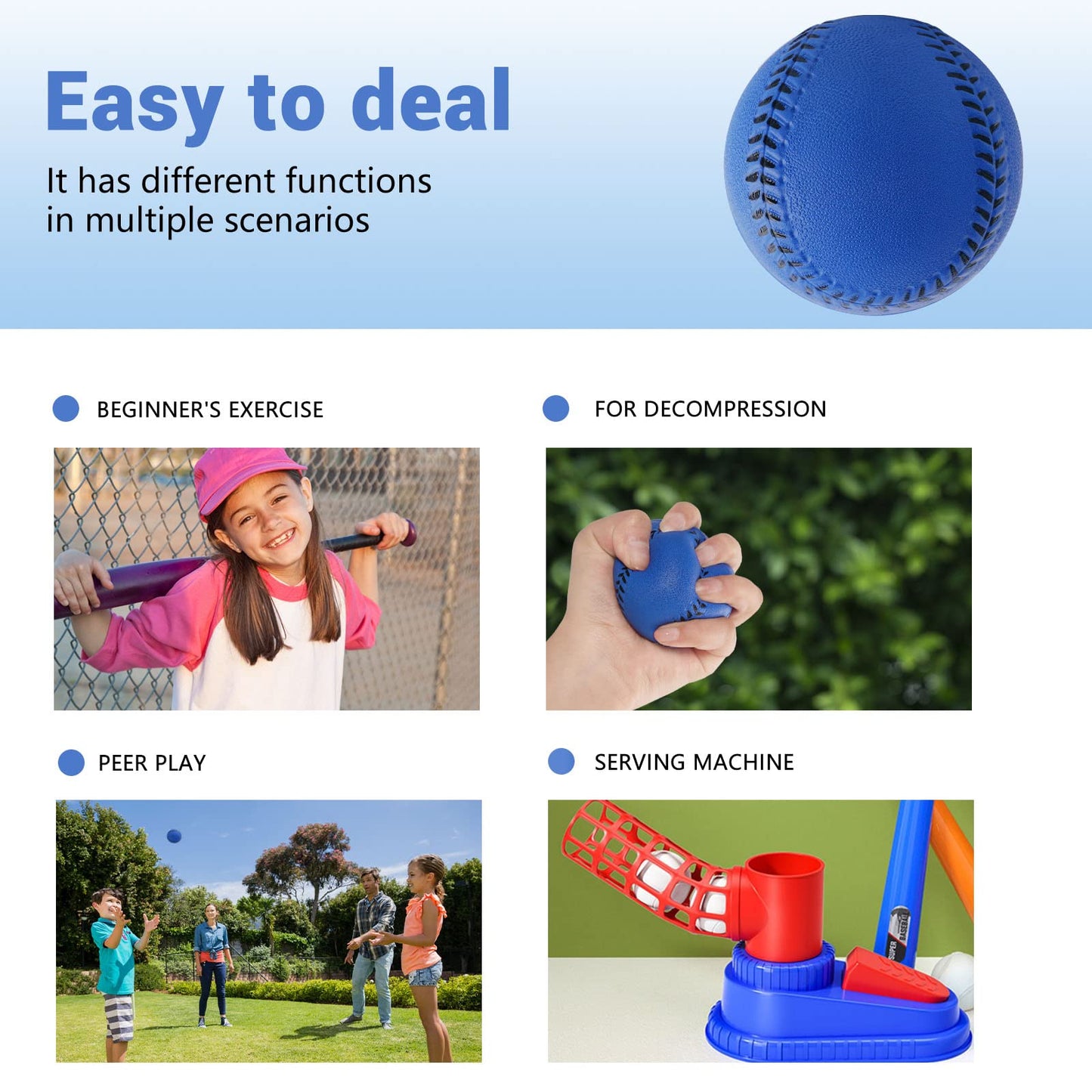 Baisidiwei Soft Baseballs, Foam Training Baseball 12 Pack for Kids Regulation Size Foam Baseballs for Soft & Safe Throwing, Catching and Batting Practice (Blue)