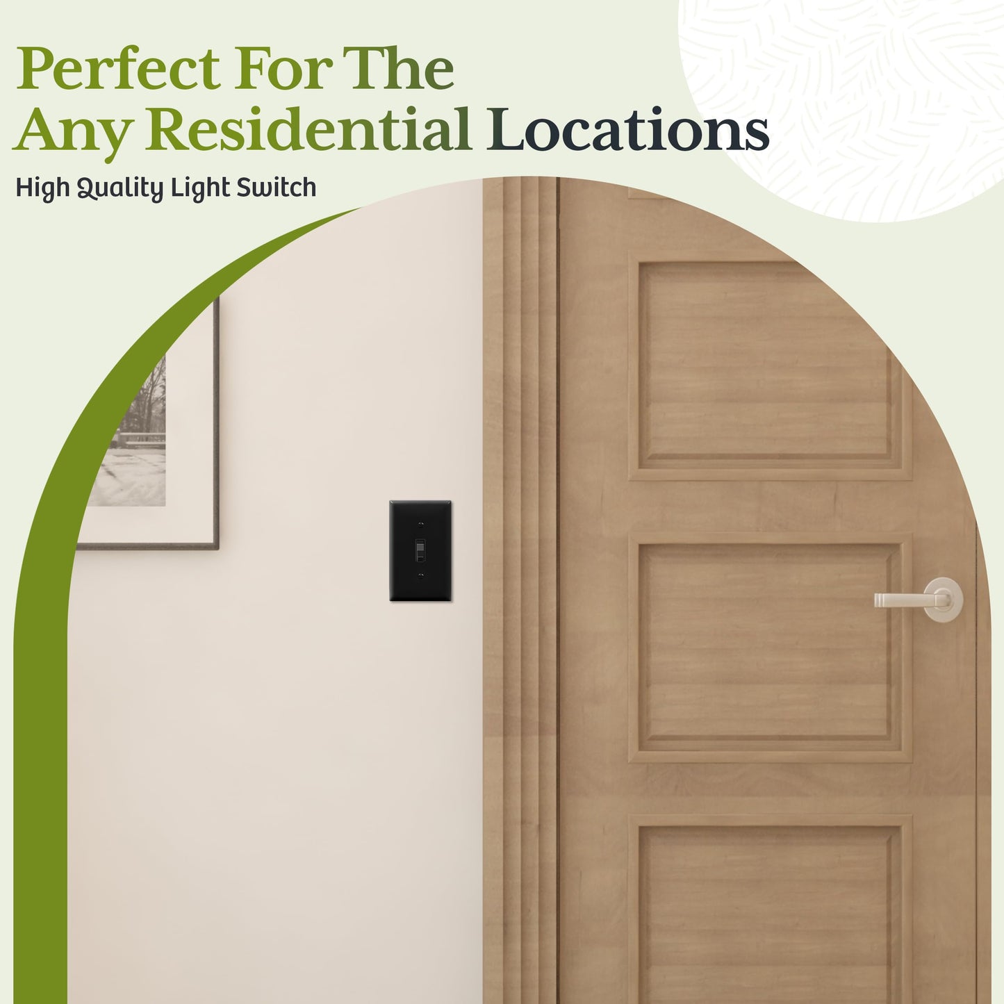 TG 4-Way Toggle Light Switch, Four Way Electrical Wall Switch, 15 Amp, 120V-277V AC, Grounding Screw, Residential Grade, UL Listed, LS-T415-BK, Black (1 Pack)