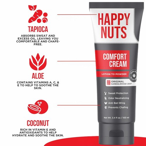 Happy Nuts Comfort Cream Deodorant Bundle - Nut & Body Wash with Toiletry Bag Included