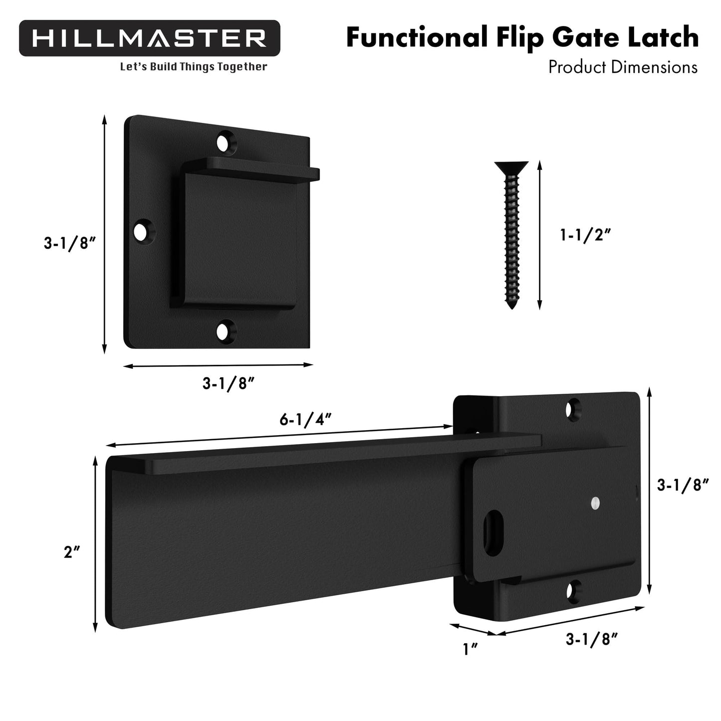 HILLMASTER Extra Heavy Duty Gate Flip Latch Lock with Padlock Hole,Rustic Farm Barn Door Latch for Wooden Fence,Gate Lock for Outdoor Fence,Gate Hardware Flip Latch for Sliding/Swing Door,Shed,Garage