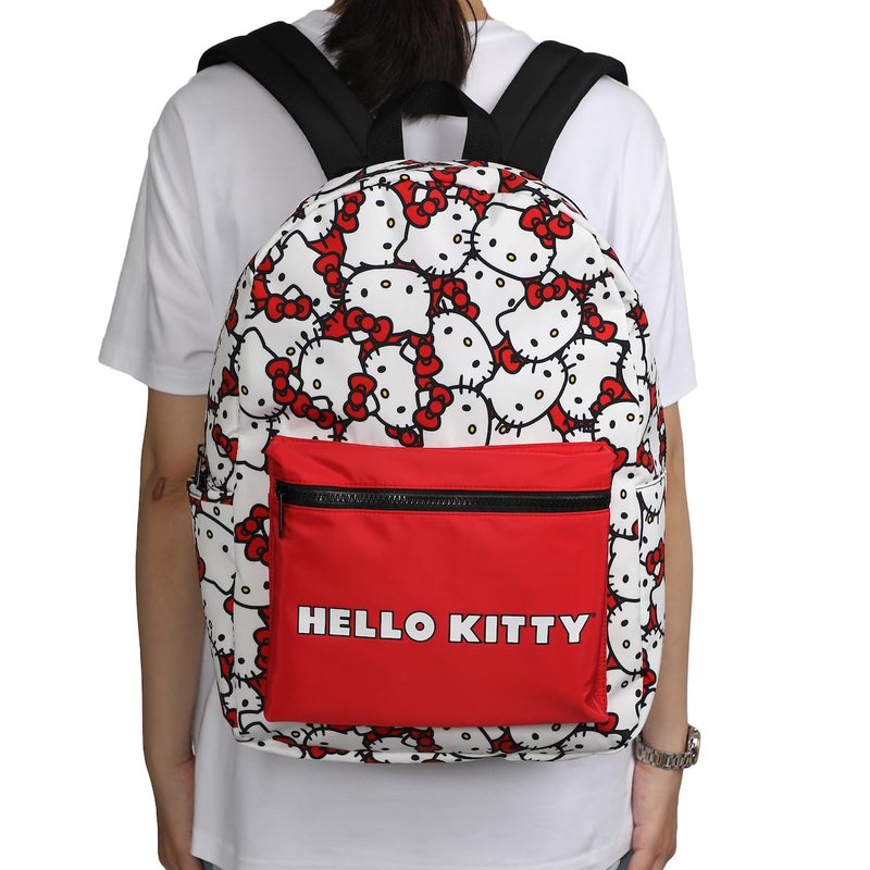 Bioworld Sanrio Hello Kitty Head Toss AOP with Hello Kitty Verbiage Travel Backpack
