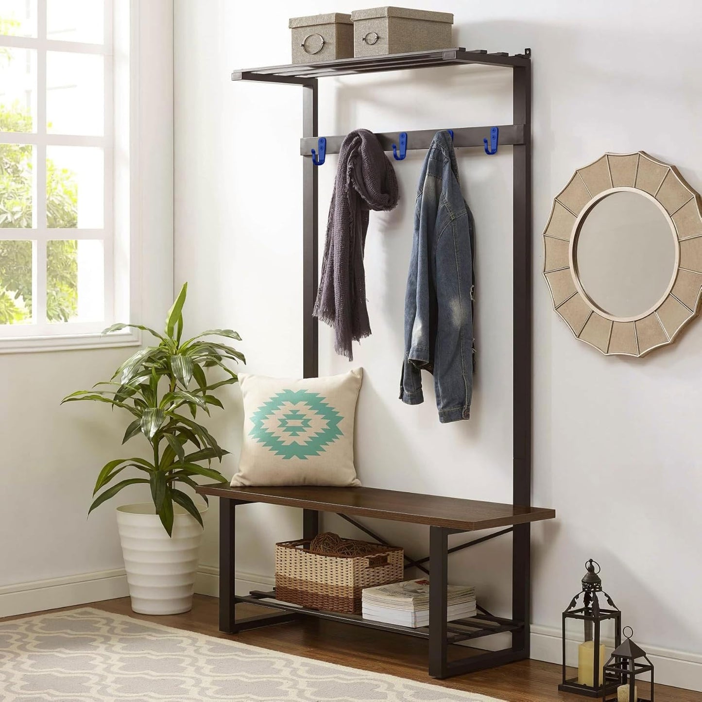 20PCS Wall Hooks for hanging, Metal Wall Hooks for Coats, Coat hooks for Wall, Heavy Duty Single Prong Wall Hooks With 40 Pieces Screws for Hanging Coats,Towel,Backpack,Hat, Dog Leashes (Blue)