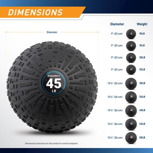 Marcy 15 lb Slam Ball Dead Weight, Sand-Filled Medicine Ball with Durable PVC Shell & Textured Grip – Non-Bounce Workout Ball for Slams, Tosses, Core & Full Body Training MCSB-015