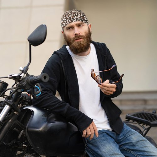 DOCILA Do Rags Skull Cap for Men Leopard Motorcycle Durags Cheetah Helmet Liner Beanie Animal Cycling Head Bandana Sports Doo Dew Hair Cover