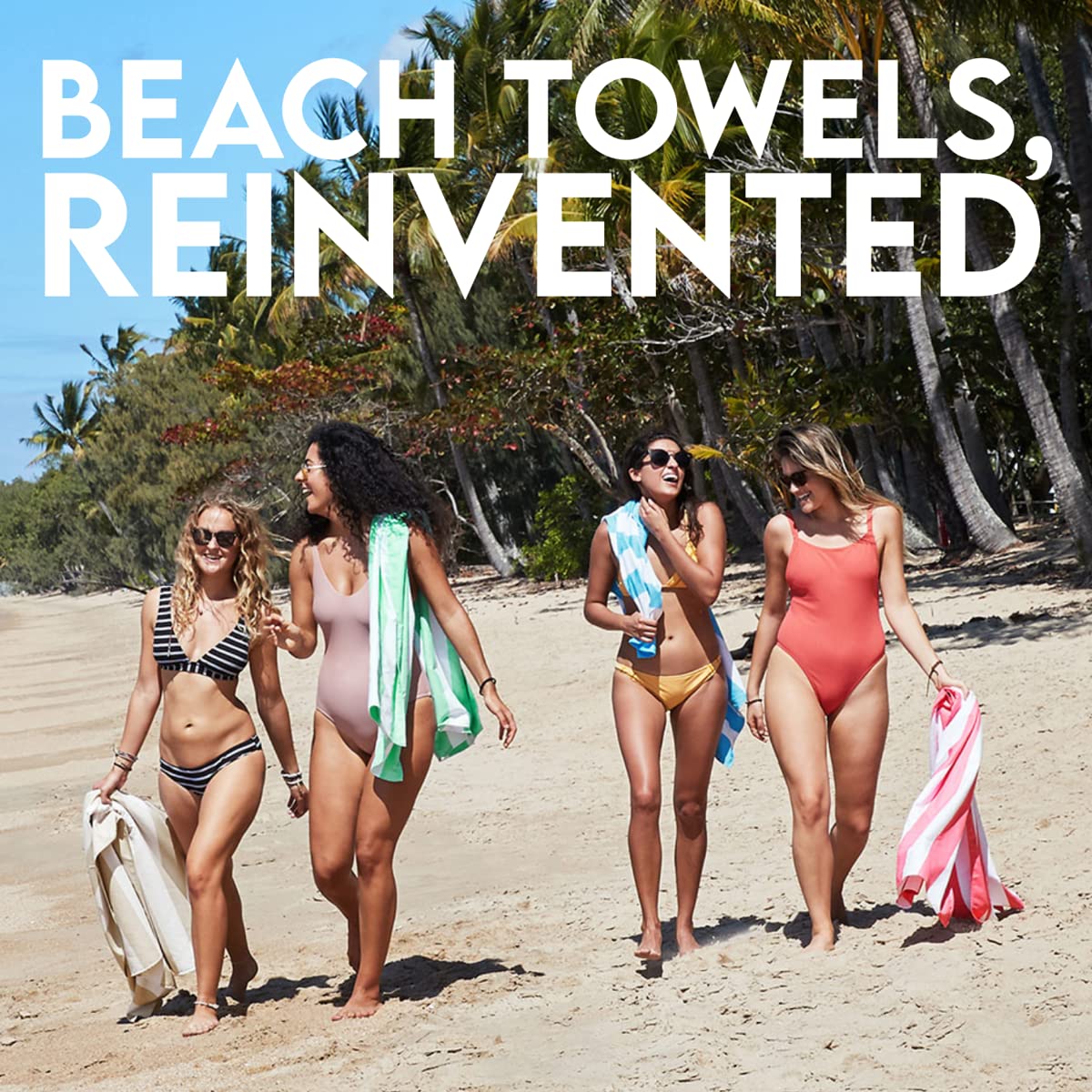 Dock & Bay Customized Beach Towel - Quick Dry, Sand Free - Compact, Lightweight - 100% Recycled - Includes Bag - Cabana Light - Malibu Pink- Large