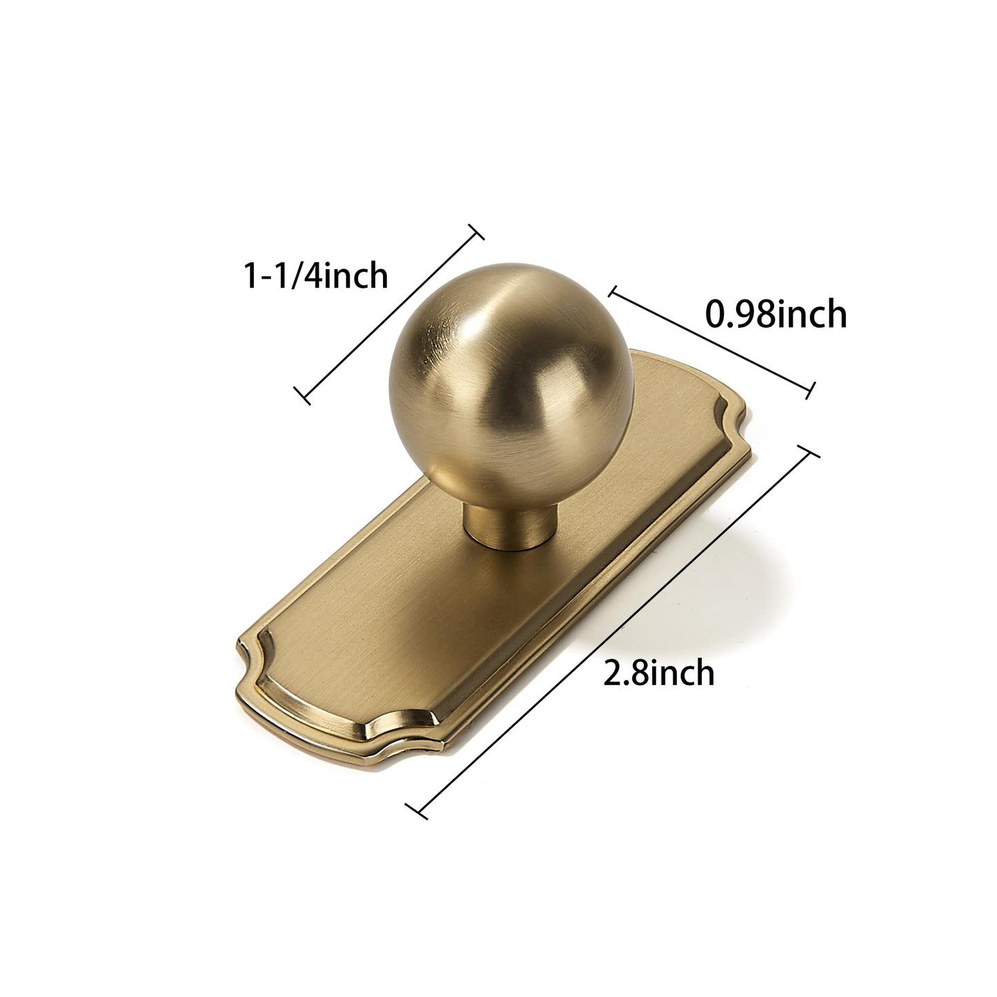 khtumeware 2-Pack Heavy Duty Solid Backplate for Cabinet Knobs Brushed Brass Drawer Knobs with Backplate Suitable for Dresser and Kitchen Cabinet Hardware.