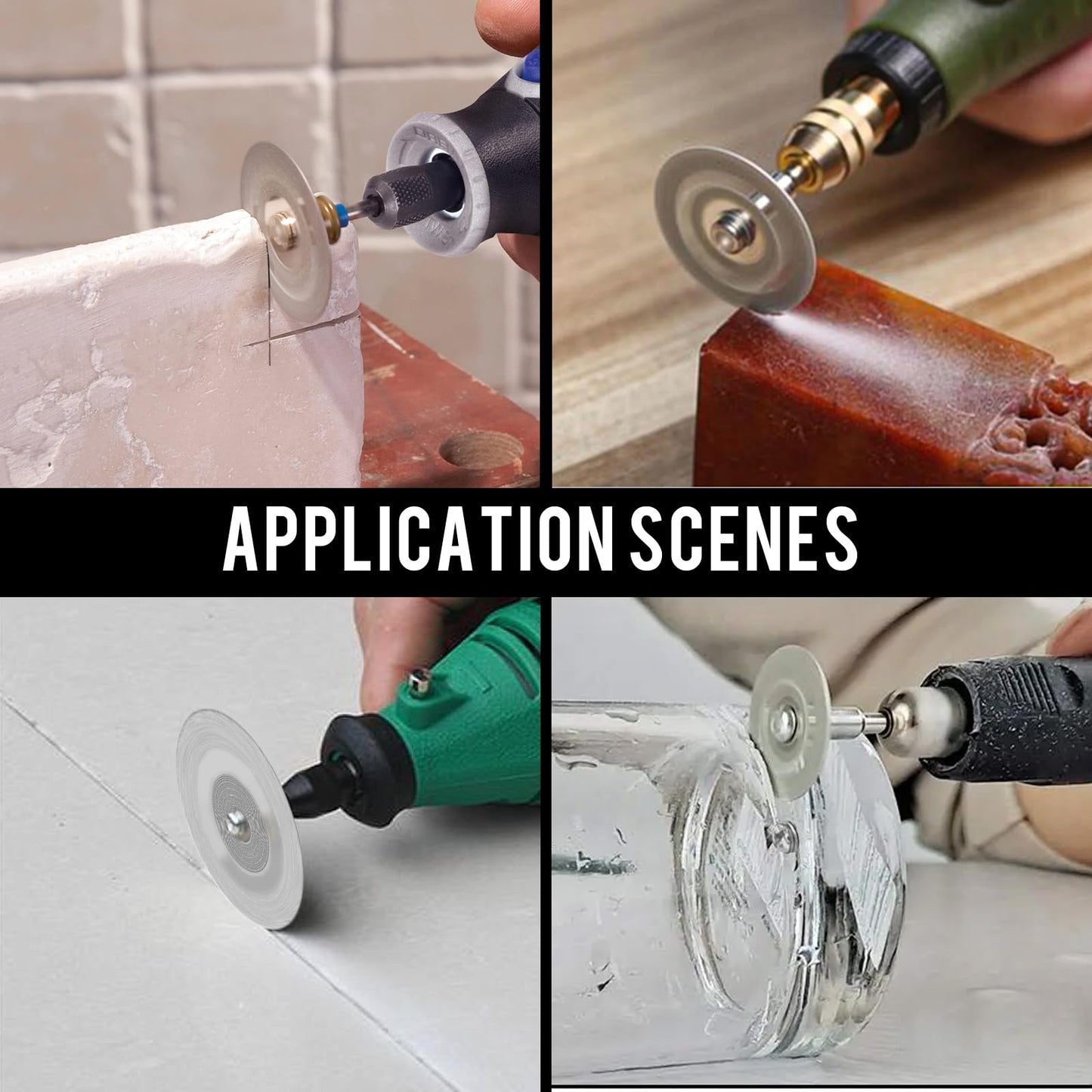 20 pcs Diamond Cutting Wheel Cut Off Discs Coated(22mm) with 4pcs 3mm Mandrel and Screwdriver for Dremel Rotary Tool