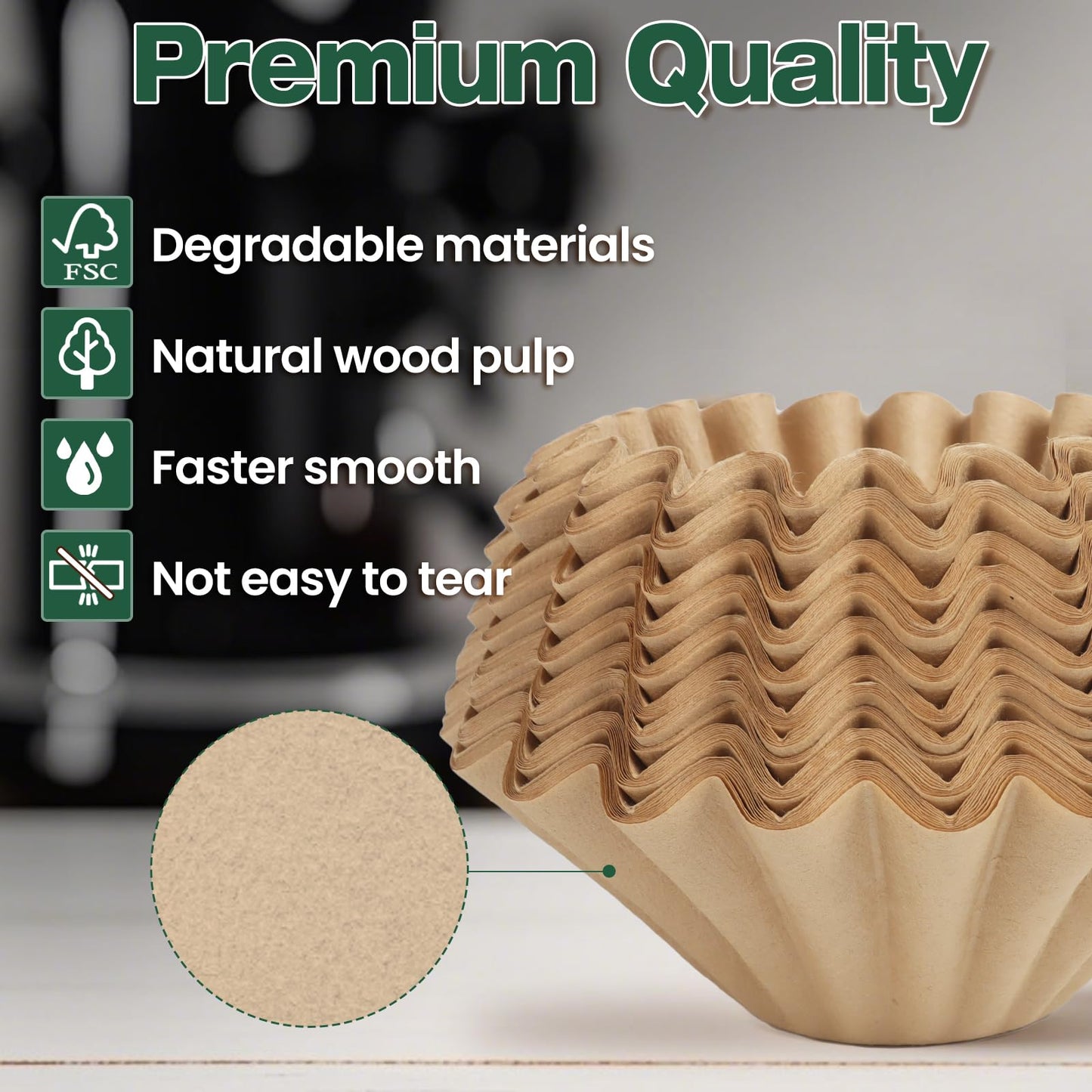 Disposable Coffee Filters for Ninja PB051 PB041 Pods and Grounds Single Serve Coffee Maker, 150PCS Coffee Paper Filter for Ninja Coffee Maker, Unbleached