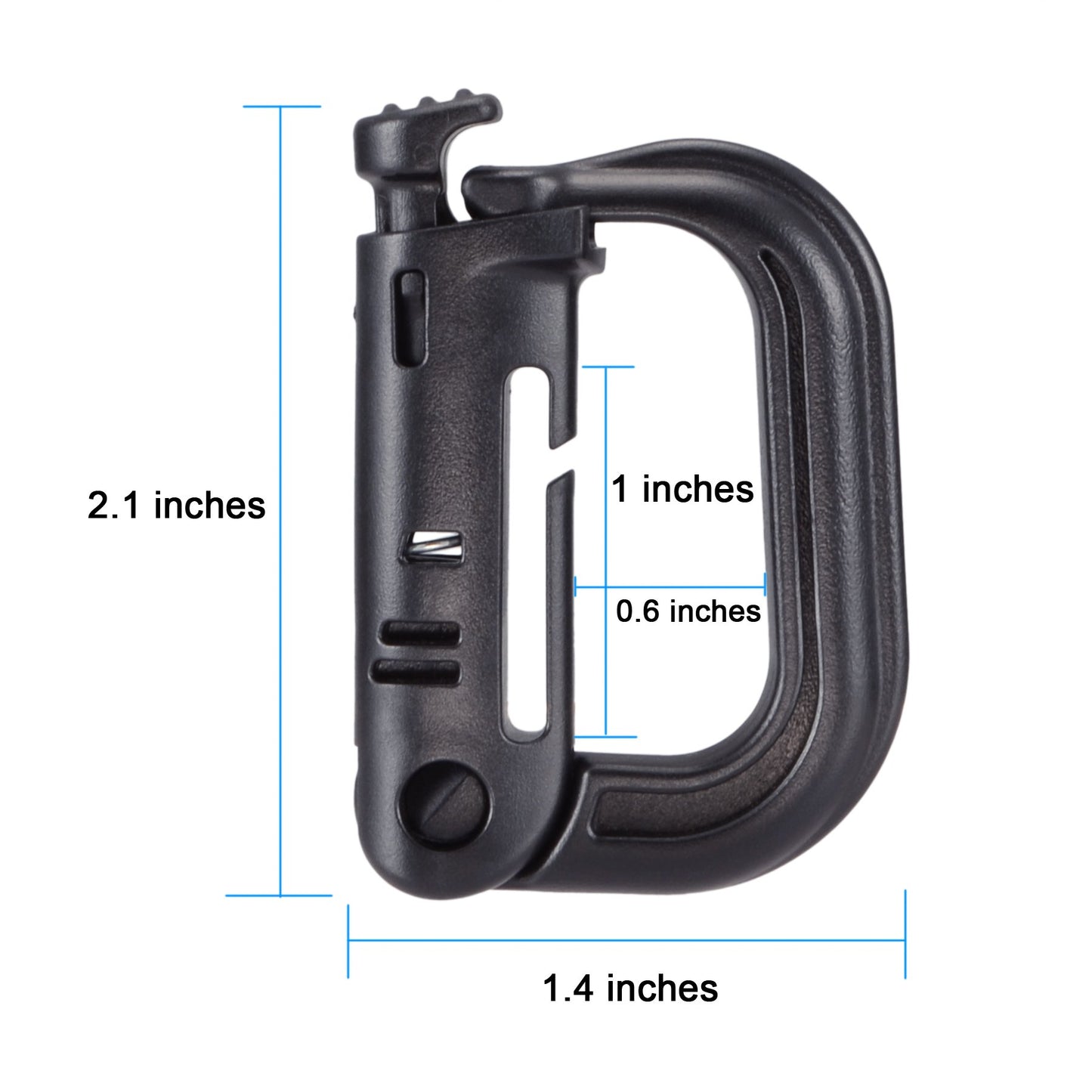 BOOSTEADY 10 Pack Multipurpose D-Ring Grimlock Locking for Molle Webbing with Zippered Pouch