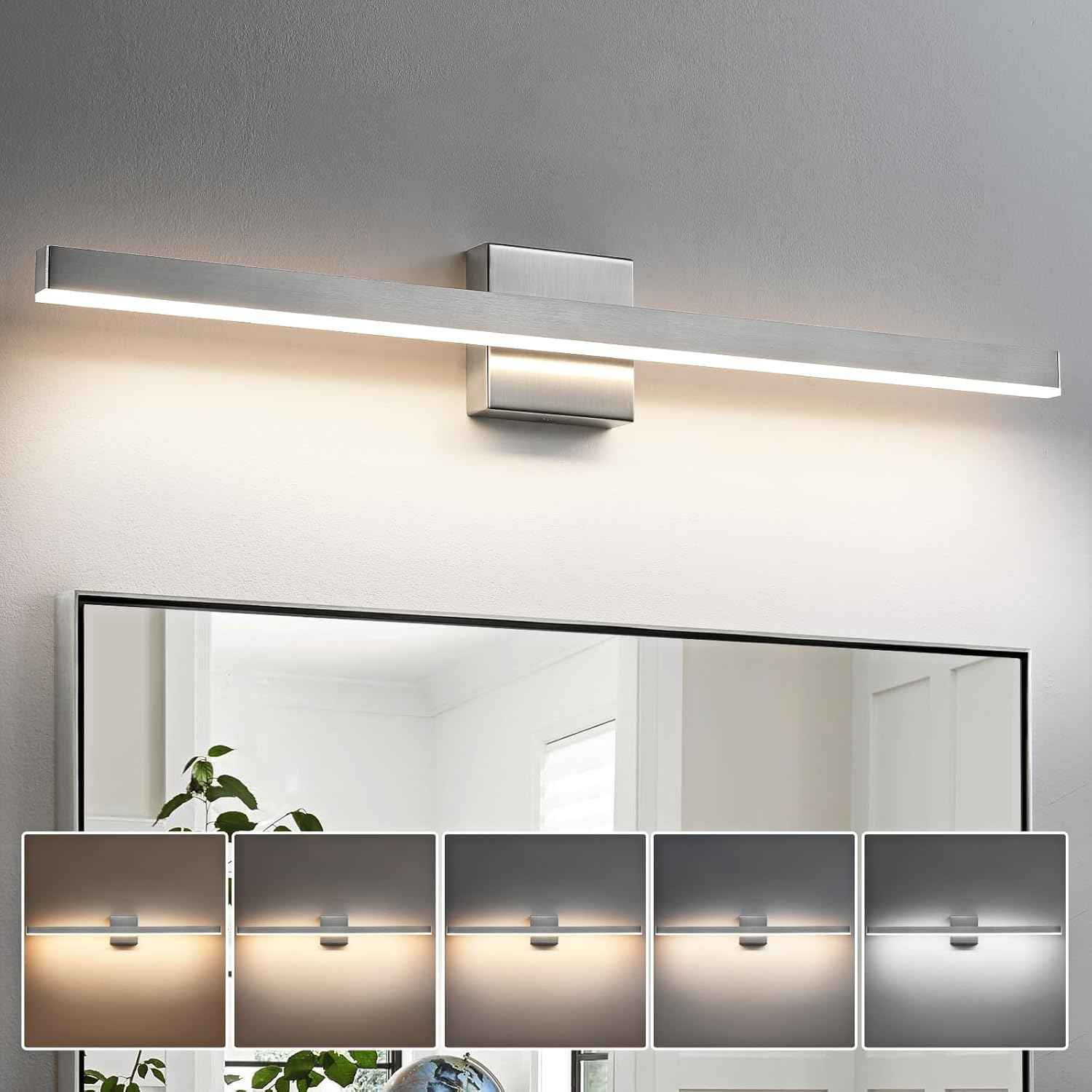 24-Inch Dimmable Gold Bathroom Vanity Light - Modern LED Bar Fixture for Over Mirror