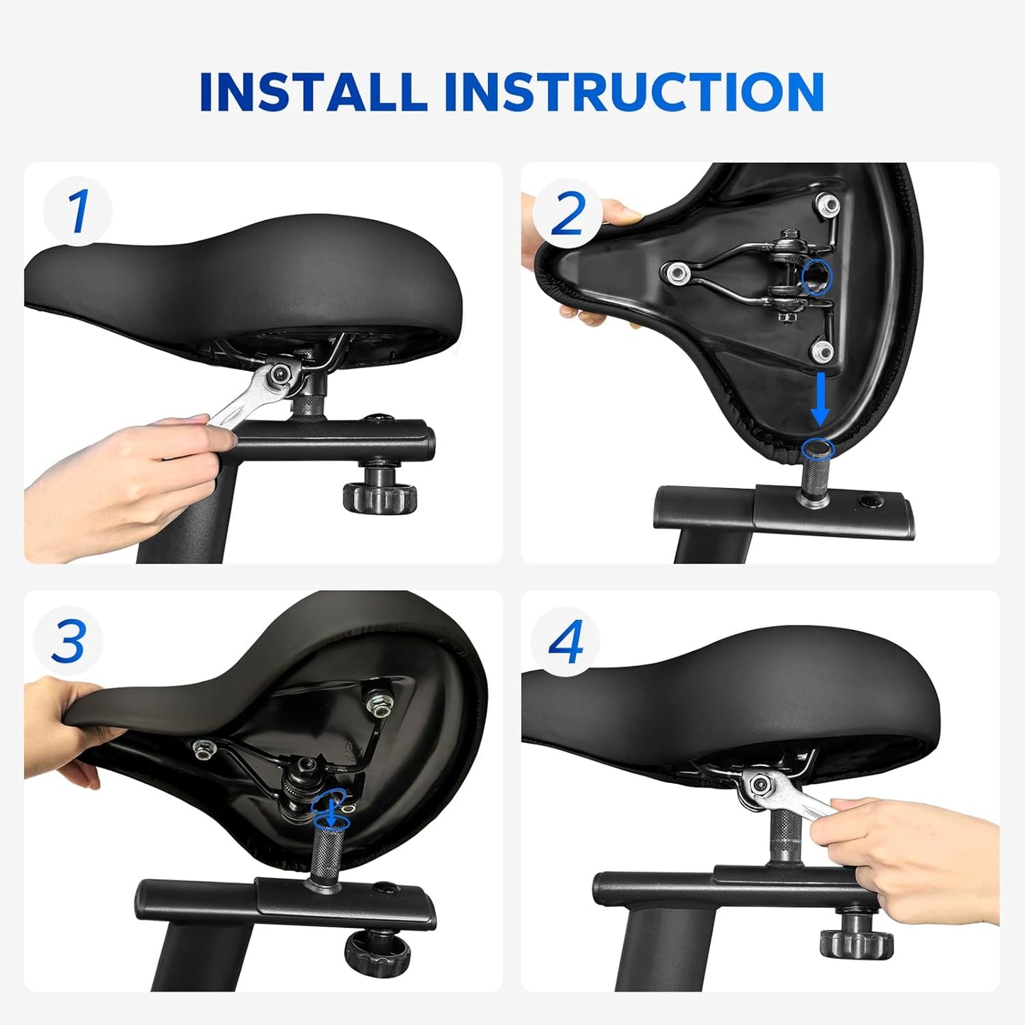 MERACH Exercise Bike Seat Cushion - High-Density Foam Padded Comfort Cover for Spin Bikes