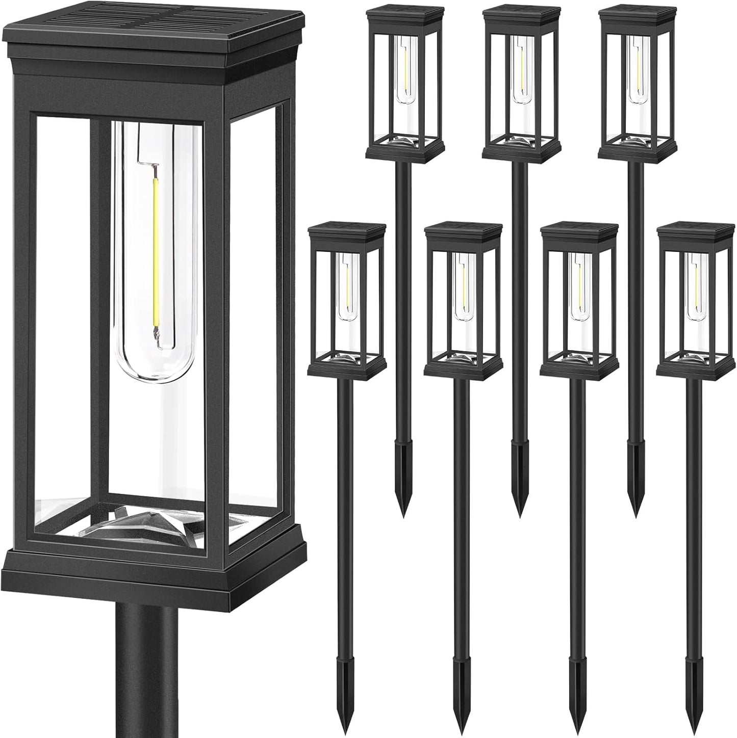 Solar Pathway Lights Outdoor 8-Pack - Super Bright LED Landscape Lighting, Waterproof & Sun-Powered for Garden Walkway