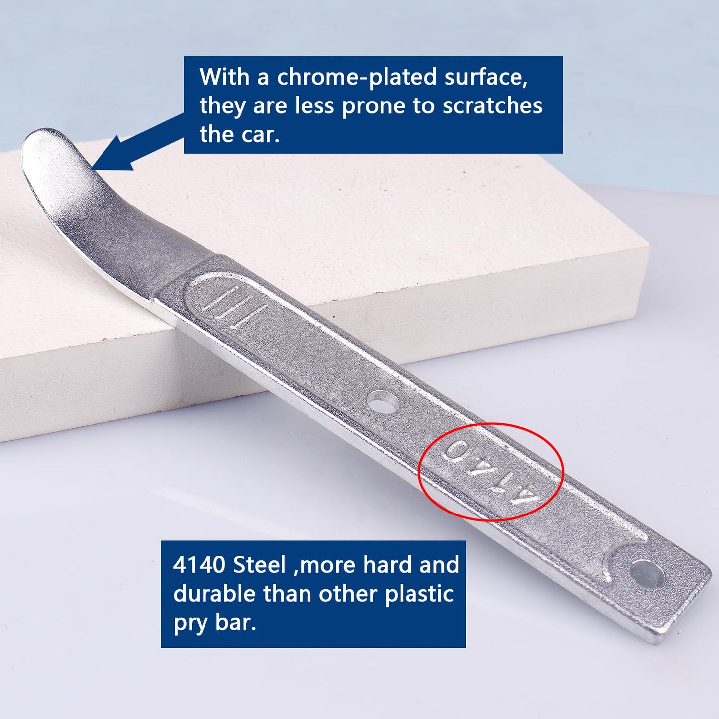 LSTOPGO 4140 Pry Tool, 1pc Pry Bar Trim Removal Tool, Pocket Pry Bar, Car Trim Removal Tool Kit, Easily Removes Trim, Paneling, Sheet Metal, Fasteners, and More (1)