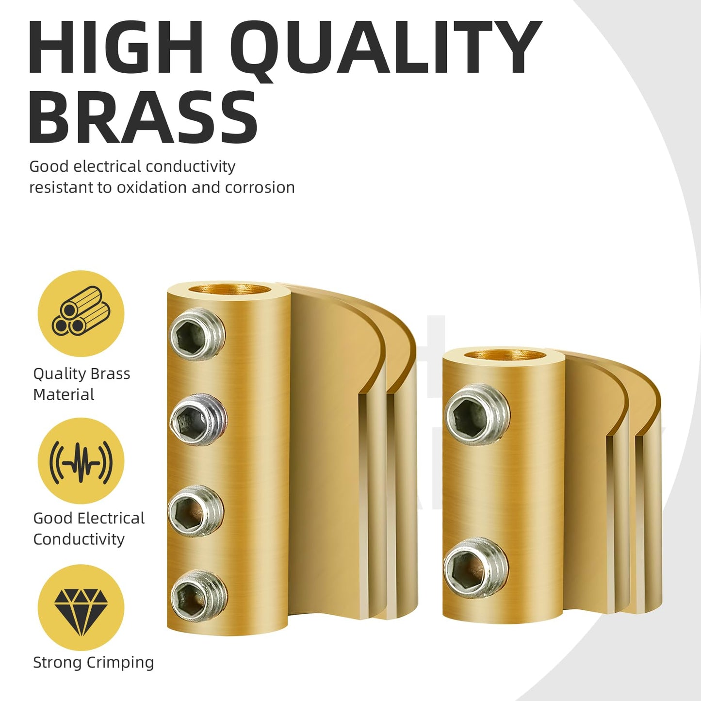 10PCS 6-10AWG 6 8 10 Gauge Wire Connector 2&4-Nut Kit, 80Amp Screw Quick Wiring Connection Terminal, Splicing Quick Wire Connectors, Circuit Wire Butt Bras Connector with Heat Shrink Tube Wrench