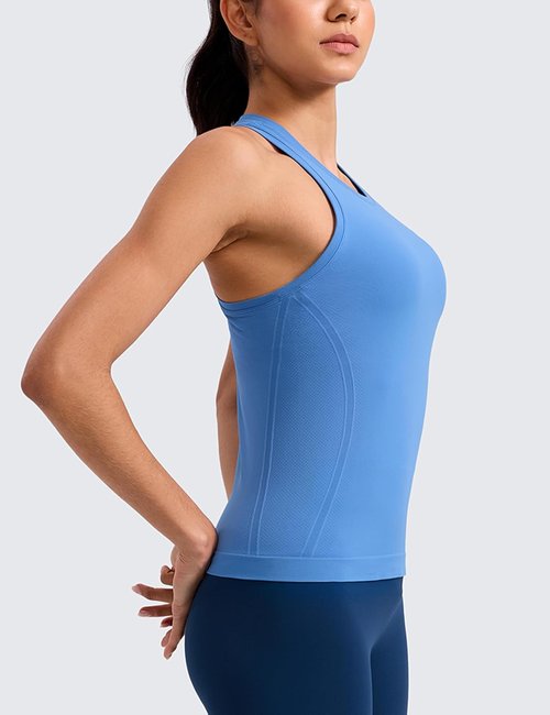 CRZ YOGA Seamless Workout Tank Tops for Women - Breathable Athletic Sleeveless Shirts | Ideal for Gym & Running