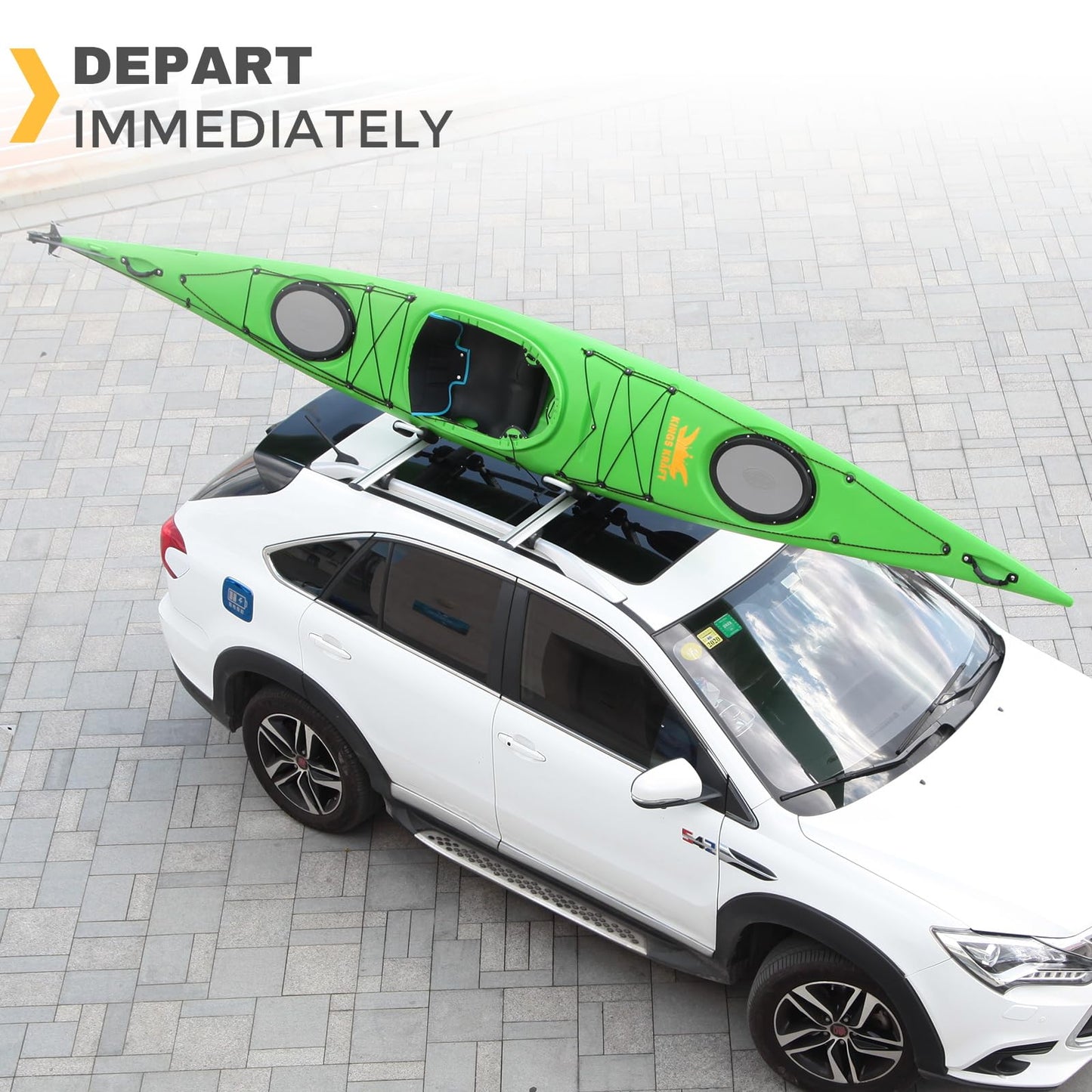IKURAM R Aluminum Kayak Roof Rack Folding J-Style Universal 3-in-1