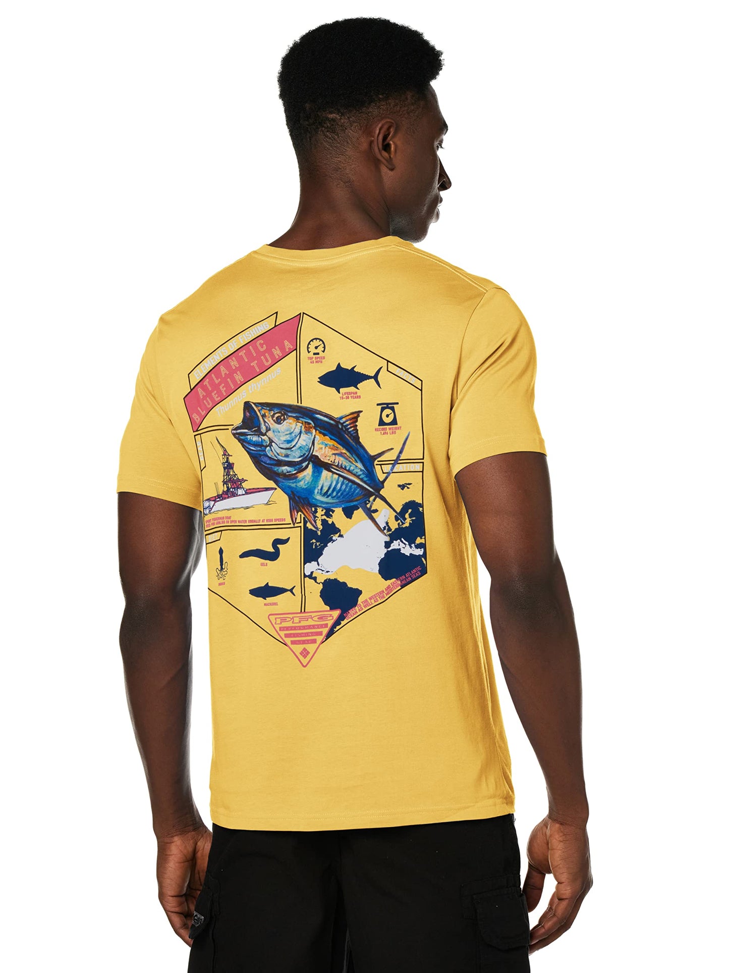 Columbia Apparel Men's PFG Graphic T-Shirt Shirt, Sunlit/Mantra, Large