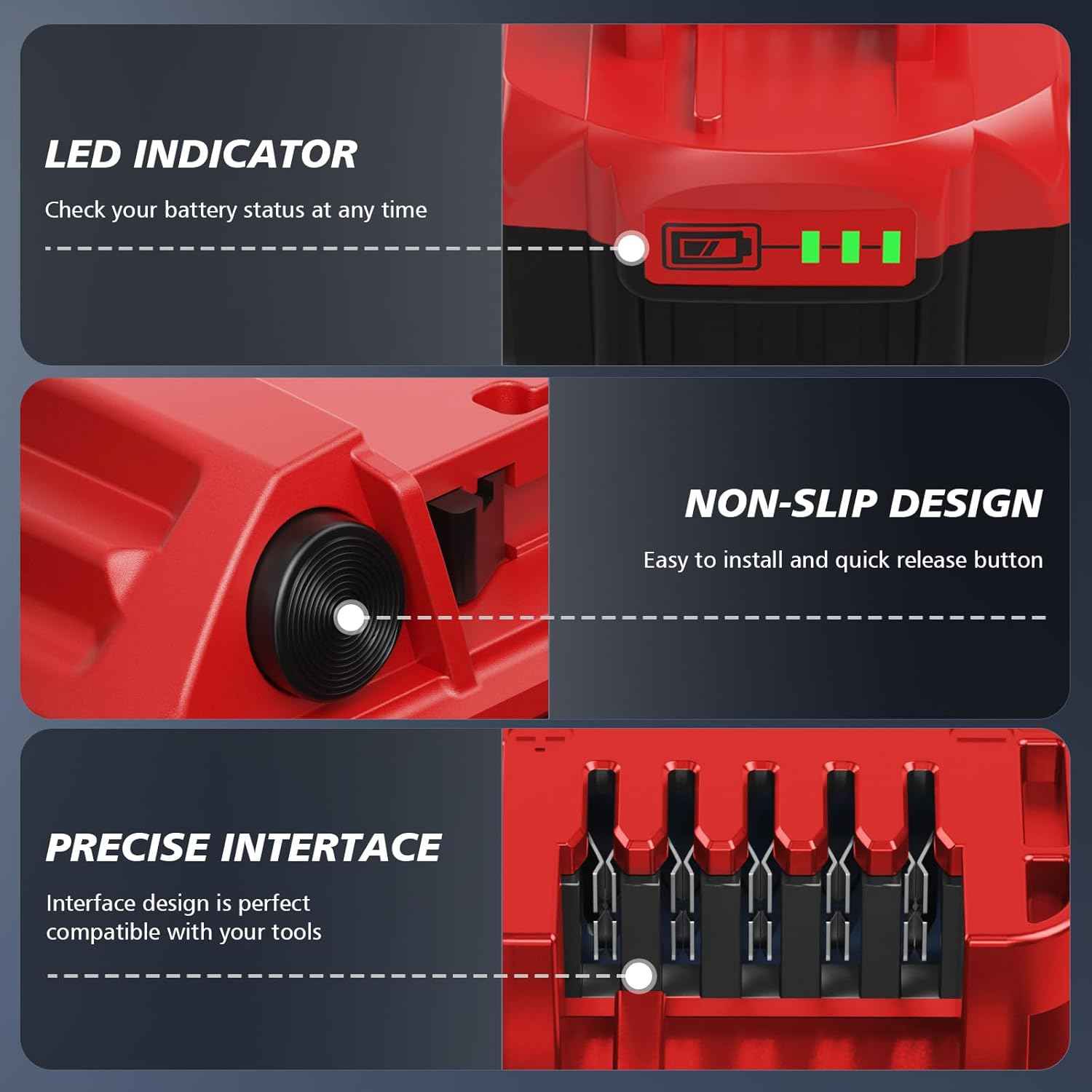 Milwaukee M18 6.0Ah Lithium-ion Battery Replacement (2-Pack) - Compatible with 18V Chargers & Tools