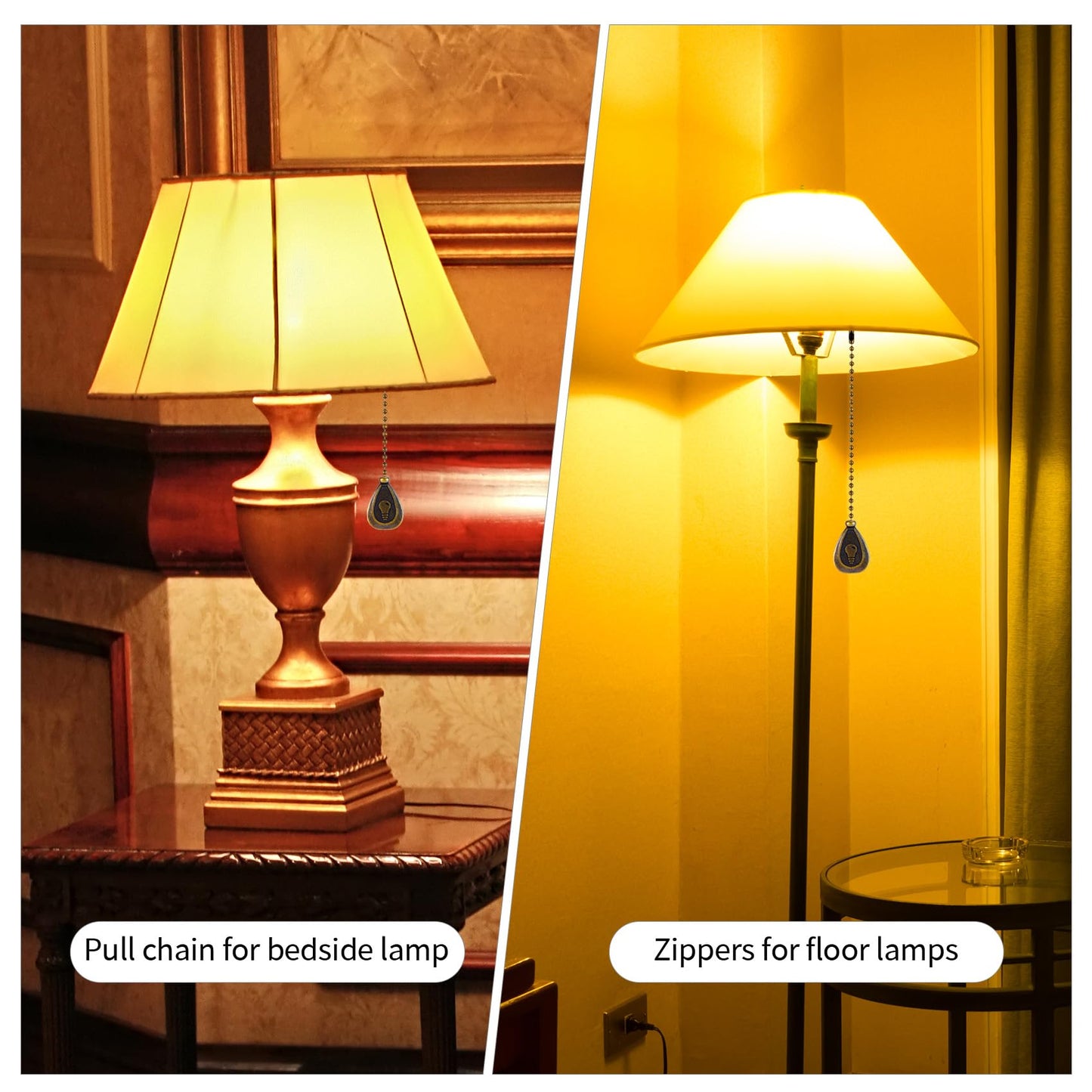 BoAn 6 Pack Bronzed Ceiling Fan Pull Chain Extension,12 Inches Decorative Fan Pull Chain Pendant Extension, with Ball Fan Chain Connector for Ceiling Fans and Lights(3 Light and 3 Fan)