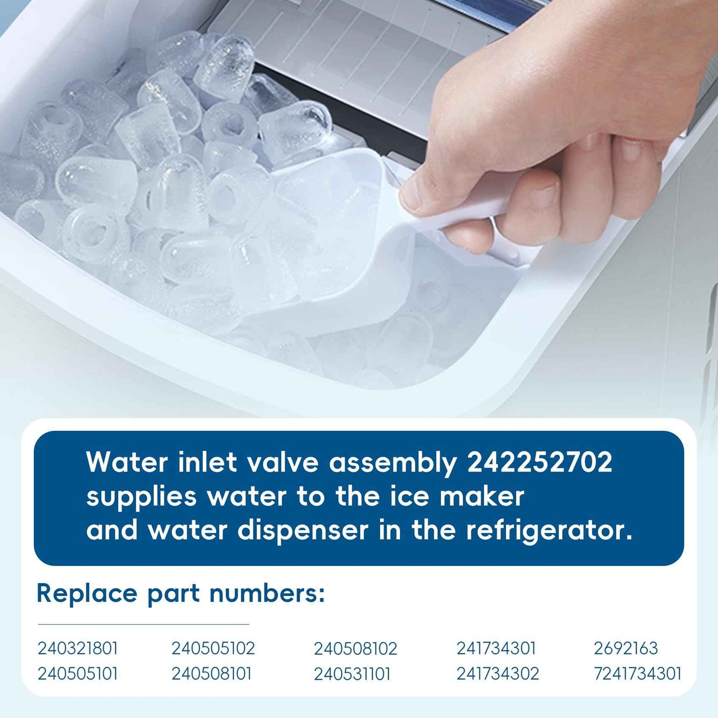 Micnce Upgraded 242252702 240531101 Refrigerator Water Inlet Valve Compatible with Frigidaire Kenmore Crosley Electrolux, Replace 240505101 240505102 240508101 240508102 241734301-1 Year Warranty