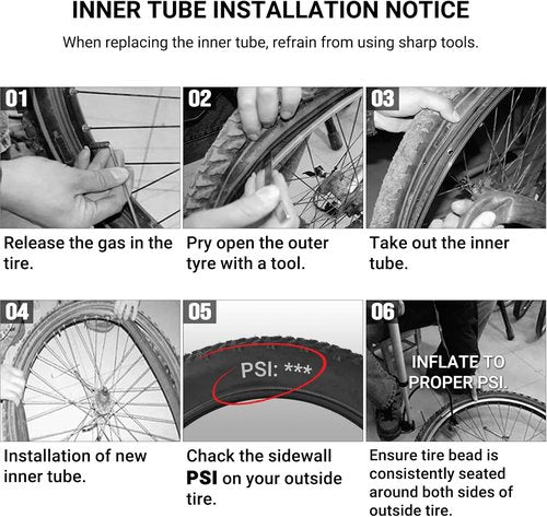 CALPALMY Kids Bike Inner Tubes - 12" to 28" Sizes, 2-Pack, Fits 1.75/1.95/2.125 with Schrader Valve