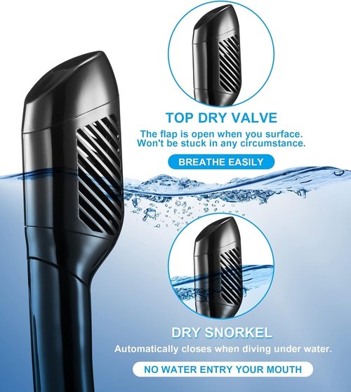 Aegend Snorkeling Gear Set - Anti-Fog Panoramic Mask, Adjustable Fins & Dry Top Snorkel | All-in-One Travel Solution for Adults
