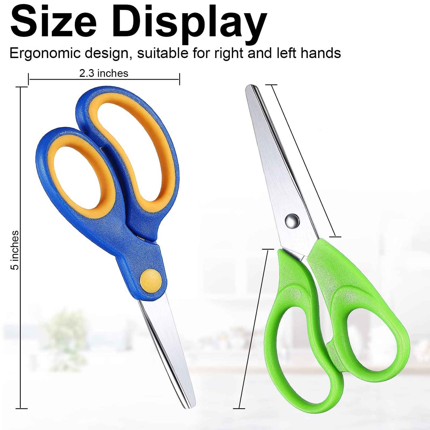 Reginary 78 Pcs Kids Scissors Bulk 5 Inch Student Children Blunt Tip Safety Scissors Multipurpose Rounded Tip for Office Home School Craft Supplies, Multicolor