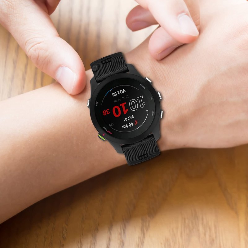 Compatible for Garmin Forerunner 255, 22mm Width Quick Release Silicone Replacement WatchBand Strap for Garmin Forerunner 255/Garmin Vivoactive 4/Garmin Venu 2/Amazfit GTR 4/Galaxy Watch 3 45mm