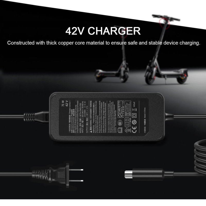 JUYOON 42V Charger Compatible with Segway ninebot Max G30L G30LD G30LE G30LP F2 F2 pro ES1 ES2 ES3 ES4 E22 E25 E45D F20 F30 F40 F25 F25E II Scooter BCTA 71420 1700 AC Adapter