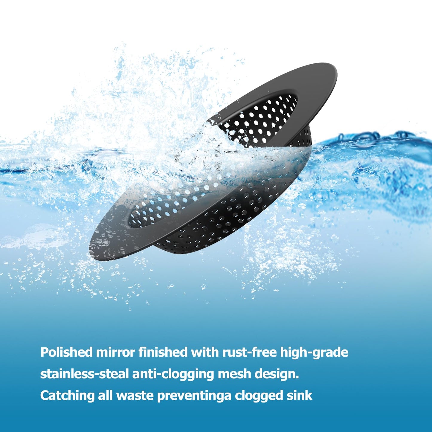 Huntorny 2PCS Kitchen Sink Drain Strainer and Stopper, Drain Catcher and Drain Protector for Kitchen Sink, Plug for Standard 3-1/2 Inch Garbage Disposal Sink Drain Cover