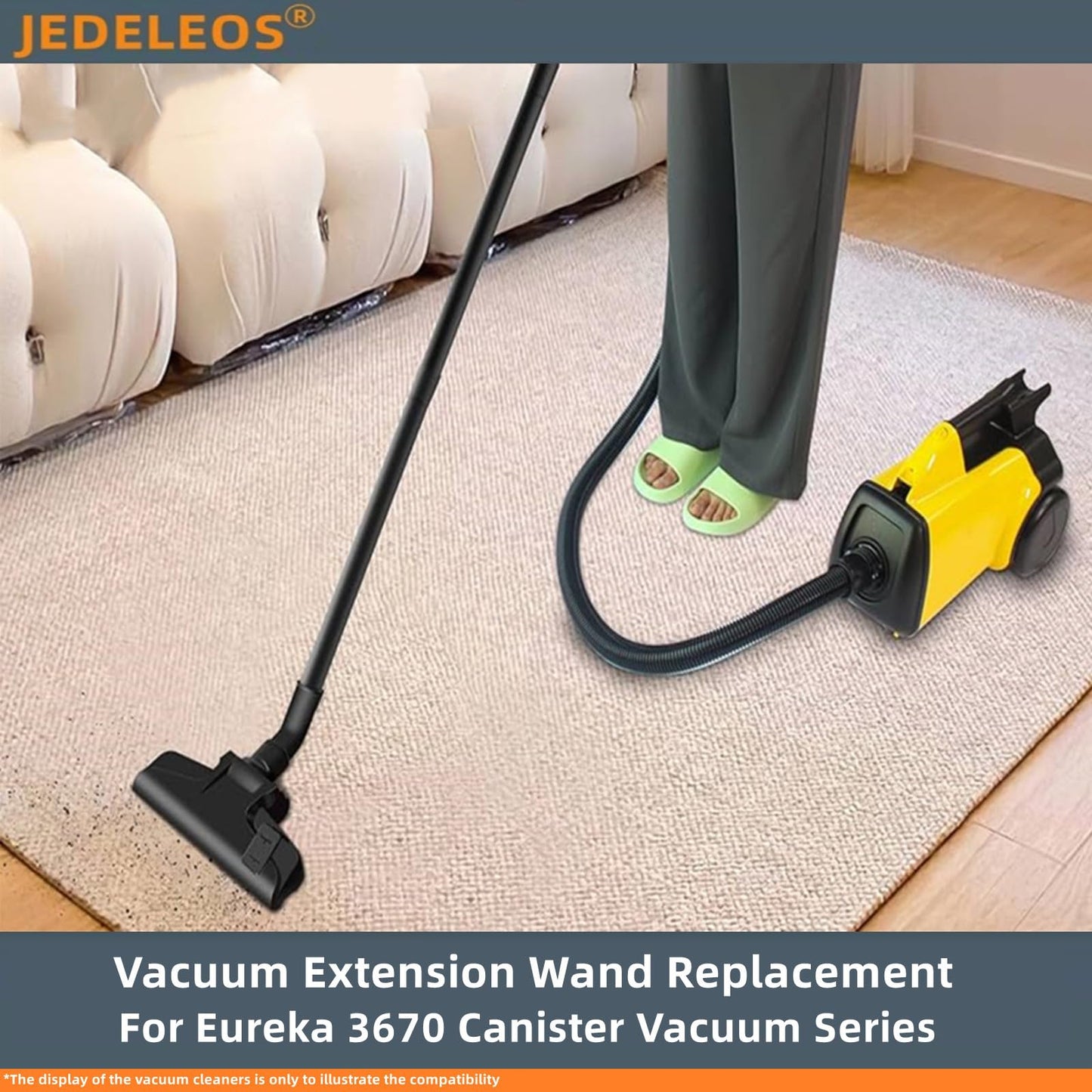 JEDELEOS Extension Wand Hose Replacement for Eureka 3670M Canister Vacuum Models 3670M 3670 3680 3670G 3670H 3672 3673 3674 3682 Series 17.8inch (Pack of 2)