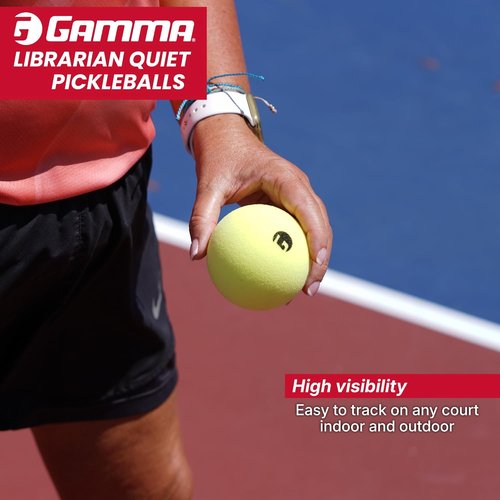 Gamma Librarian Foam Pickleball Balls - Low-Noise Practice Balls with True Bounce | Yellow Foam, 48 Box, 3 Pack, or 6 Pack