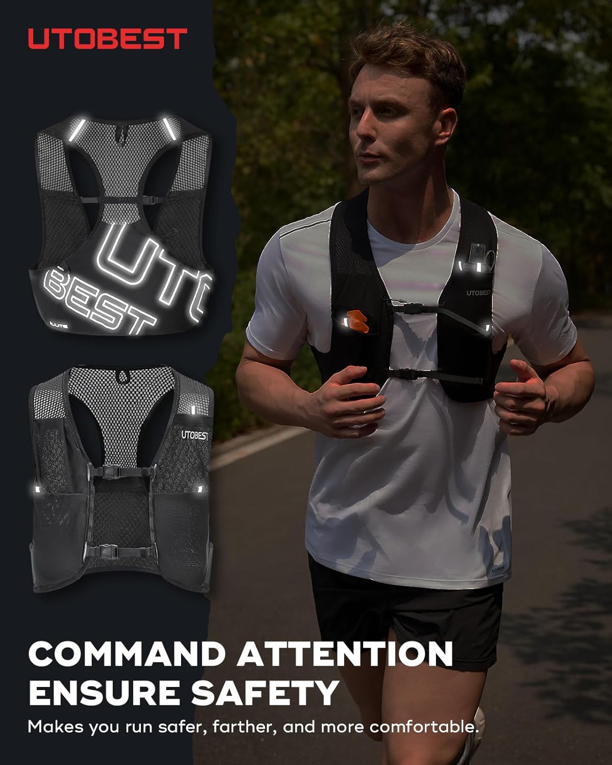 UTOBEST Hydration Vest - Ultra-Light Reflective Running Gear for Trail Hiking & Jogging