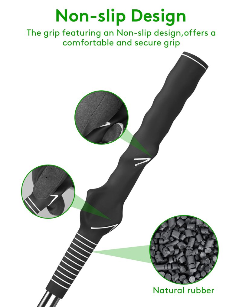 VILEMALEN Golf Swing Trainer - Superior Golf Training Aid, Unmatched Grip Trainer, Ideal for Golf Practice & Training (Left Hand, Black)