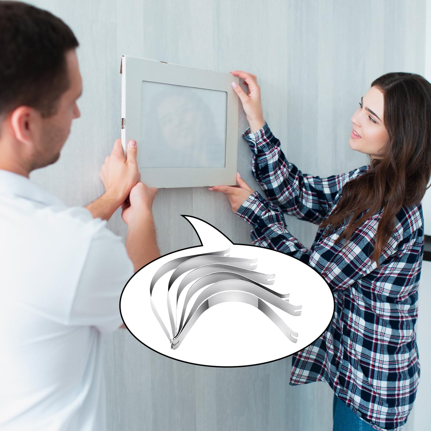 Wonderjune 100 Pcs Spring Clips Picture Frame Clip Bulk 85x9mm Photo Frame Hardware Accessories Metal Picture Frame Retaining Clips DIY Backing Clip for Hanging Canvas Artwork Paintings Craft