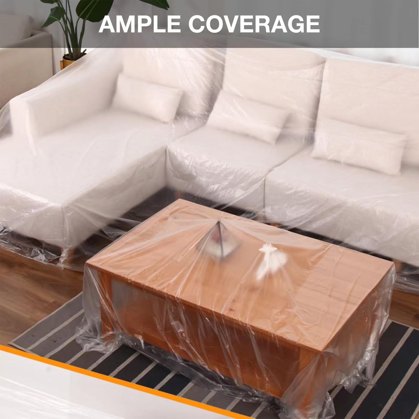 King Origin Plastic Drop Cloth, 6 Piece Drop Cloth for Painting, 9x12 Feet, Waterproof and Dust-Proof Clear Cloth, Paint Tarps Drop Cloth for Furniture Cover