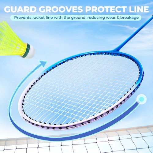 HIRALIY Badminton Rackets Set for Backyards, Badminton Set, Includ 4 Rackets, 12 Birdies, 1 Carrying Bag, 4 Grip Tapes, Outdoor Game for Adult Family Beginner (4 Player(4 Racket 12 Birdies))