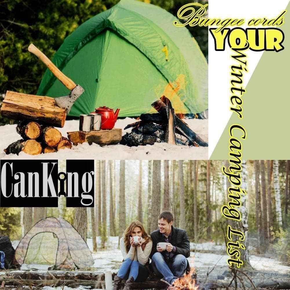 CanKing Heavy-Duty Bungee Cords with Hooks 10 ft Elastic Ropes with Durable Metal Hooks for Camping, Travel, Home, and Outdoor Use, Secure, Versatile and Reliable, Camo Green 120 inch 2 Pcs
