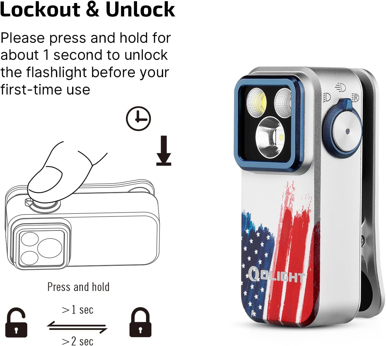 OLIGHT Oclip Pro Rechargeable EDC Flashlight - 500 Lumens, Magnetic Clip-On Light for Outdoor & Indoor Use