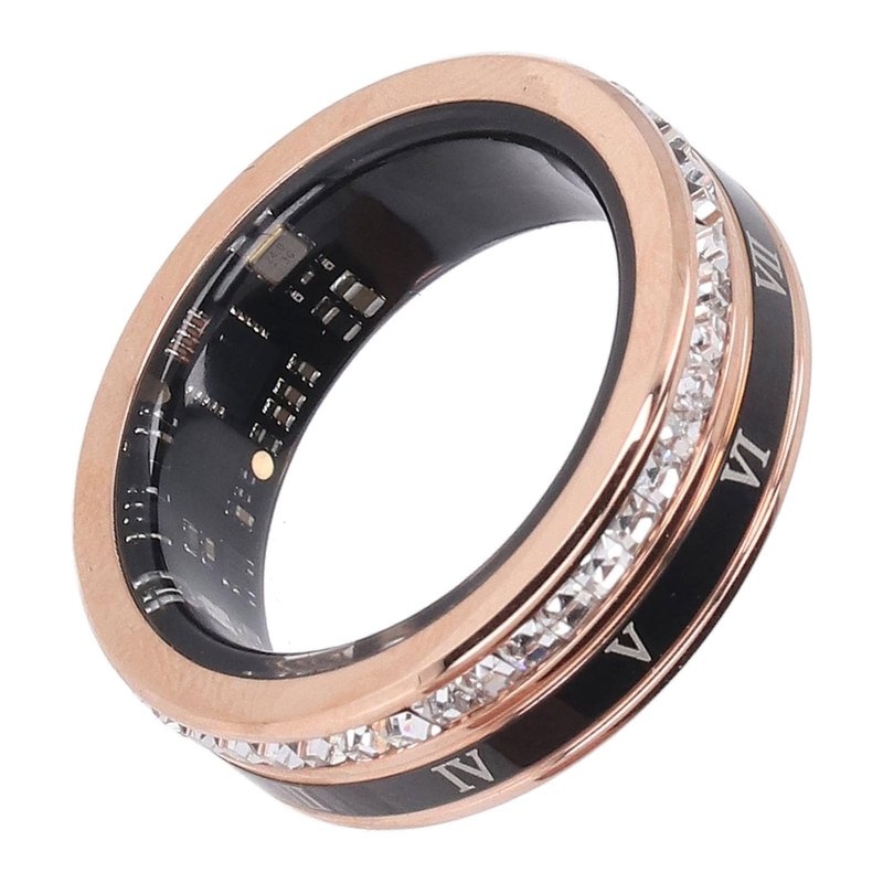 Yunir Smart Ring,Water Proof Fitness Ti Steel Roman Numerals Smart Ring Health Tracker,Smart Ring Health Tracker Men (10)
