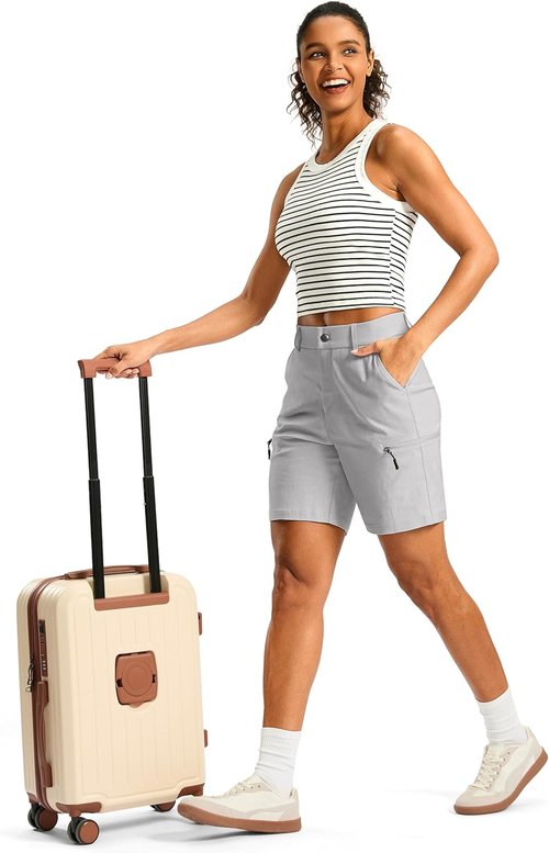 G Gradual Women's Hiking Cargo Shorts - Quick-Dry, Lightweight Summer Travel Shorts with Pockets | 7" Length