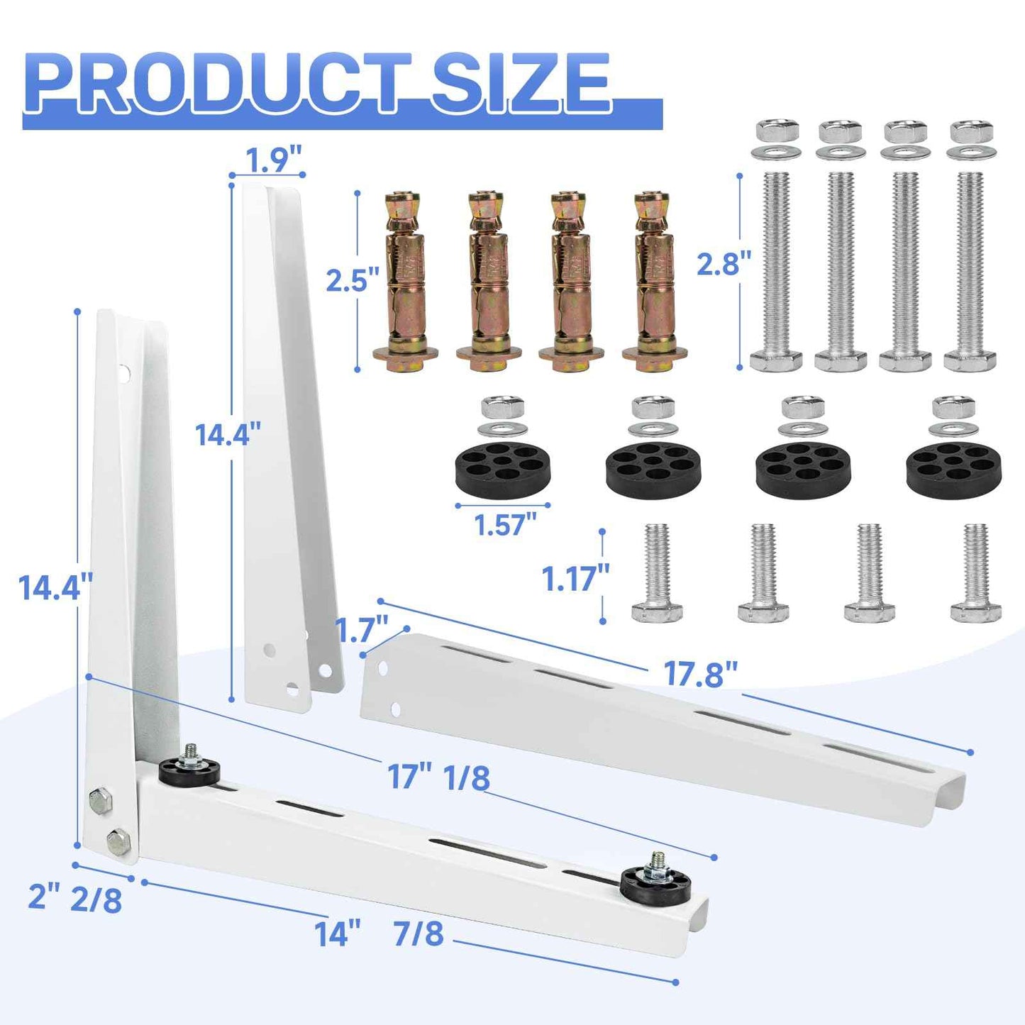 Mini Split Air Conditioner Wall Mounting Bracket, Heavy Duty Foldable Support Bracket for Outside AC Unit / Heat Pump Unit 7000-15000 BTU