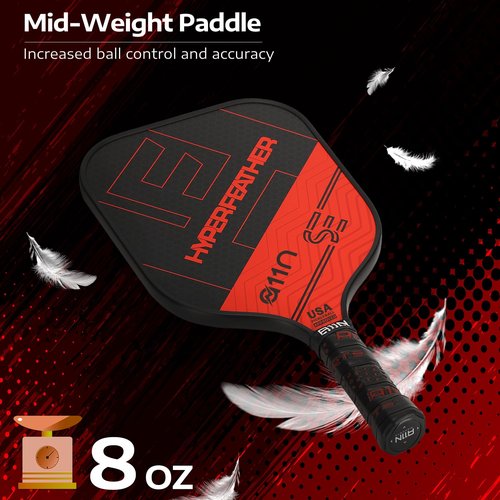A11N Pickleball Paddles Set of 2 - USAPA Approved | 8OZ, Graphite Face & Polymer Core, Cushion Grip | 4 Balls, 1 Sling Bag, Red