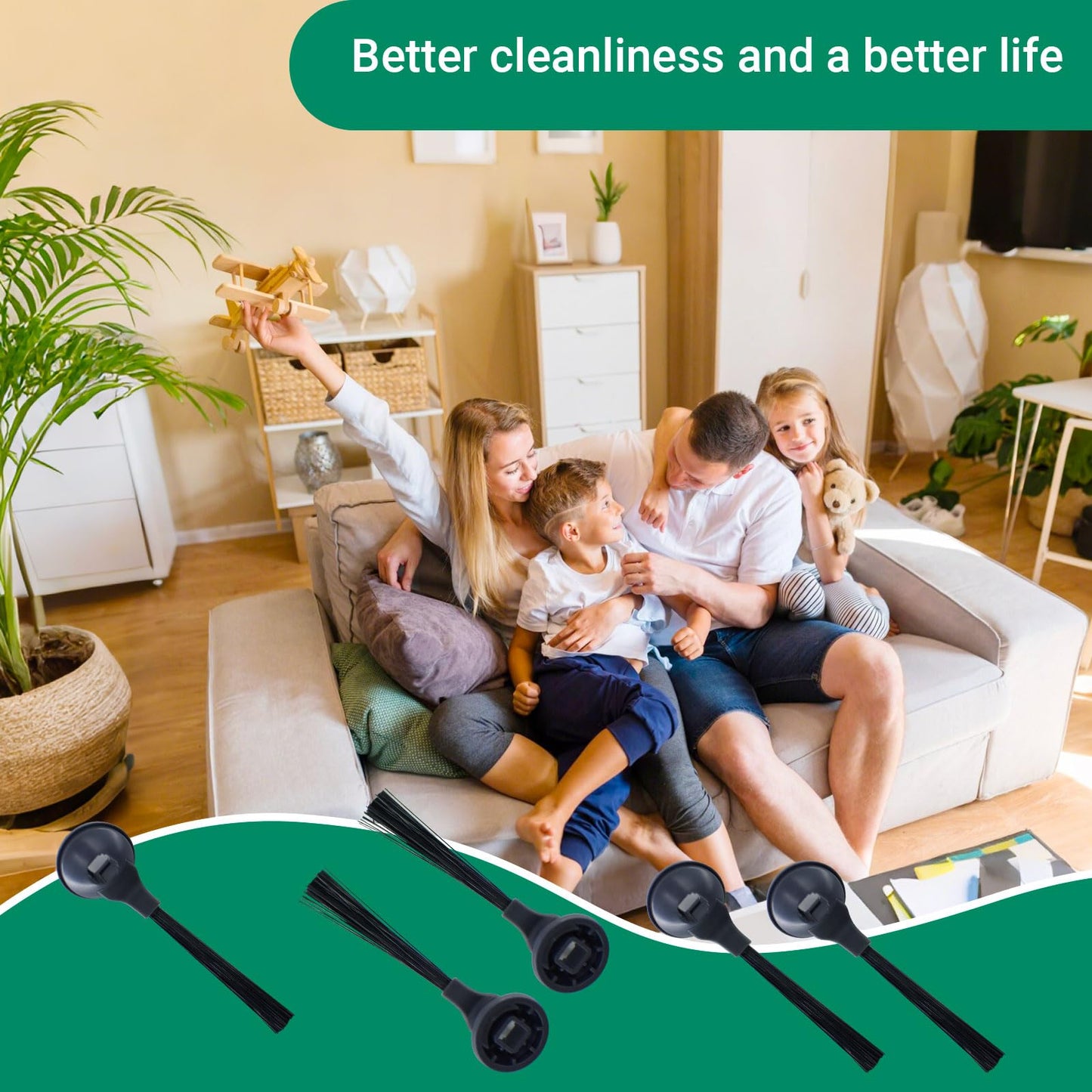 Replacement Side Brush Parts for Shark AI AV2800ZE AV2610WA AV2501AE AV2501S RV2610WA AV2310 RV912S UR2500SR AV911S AV970 RV2502AE RV2520AOUS AV2510AOUS Robot Vacuum Cleaner Accessories - 10 Pack